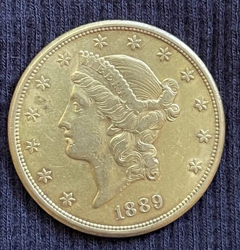 1889 - S Liberty Head Gold Double Eagle $20 Dollar US Gold Coin