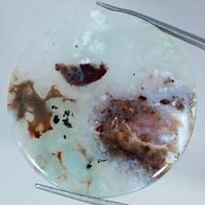 47.40Cts 100 Natural Aqua Chalcedony Round Cabochon Gemstone 35MMX4MM