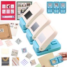 3Pcs/Set 2 Stamp Puncher 1X0.8inch  1inch Square Punch Set, Scalloped Rectan...