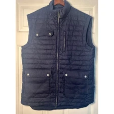 Rodd & Gunn Wool Blend Quilted Medium Vest Navy Blue Puffer Utility Pockets