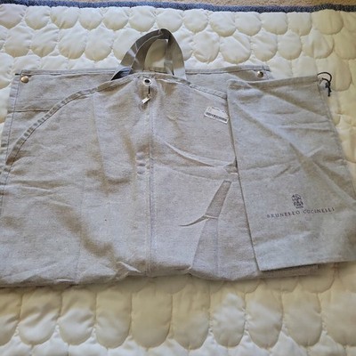 BRUNELLO CUCINELLI Garment Bag New Gray Suit Dress Travel 39x23 NWT 