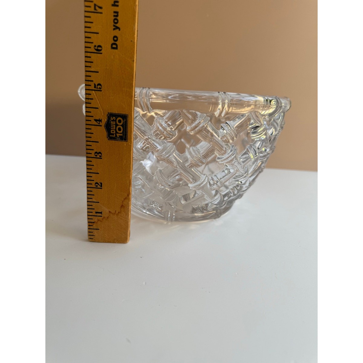 Vintage Tiffany & Co Bowl | Large Crystal Bamboo Lattice