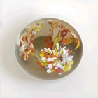Vintage Murano-Style Flowers Floral Design Orange and Yellow Glass Paperweight🏵