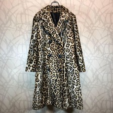 1950s Vintage Safari Fairmoor Leopard Fur Coat Made in France VTG USED Size L