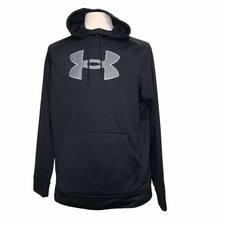 Under Armour Loose Hoodie Boy  s Size L Color Black Pullover Kangaroo Pocket
