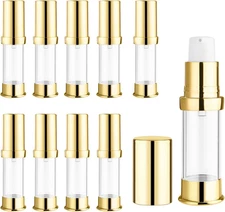 10 Pcs Empty Airless Pump Bottle Travel Cosmetic Cream Pump Bottle Refillable