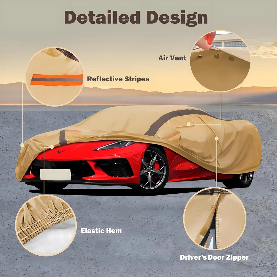 Car Cover Waterproof All Weather Compatible w/ Chevy Corvette Anti-UV protector Foto 2 de 4