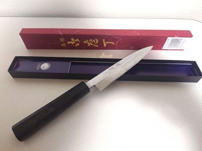JIKKO Sakai Arata Petty Knife 150mm Aogami Blue Steel Ebony Handle Culinary Tool