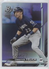 2019 Bowman Platinum Wal-Mart Base Purple Foil 142/250 Christian Yelich #22 no9