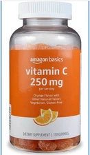 **3-pack** Amazon Basics - Vitamin C Gummies Orange Flavor 250mg 150 Chews
