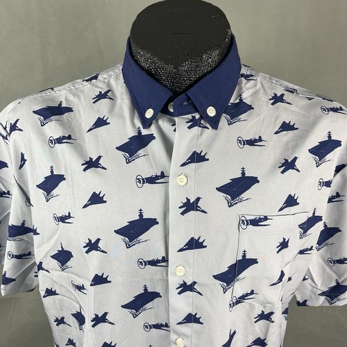 Sporty's Wright Bros. Shirt XL Mens SS Button Down All Over Print Avaitor Jets - Picture 5 of 11