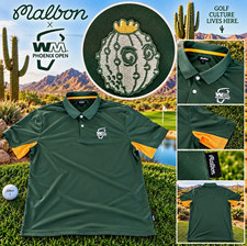 Malbon x WM Phoenix Open Golf Polo Cactus Buckets Green Orange Men’s Large L