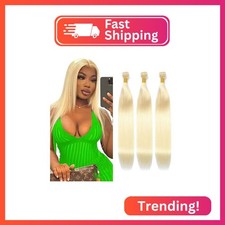 Peenoll Human Hair Bundles 10 12 14 Inch Blonde 613 Straight Wave Bundles Human