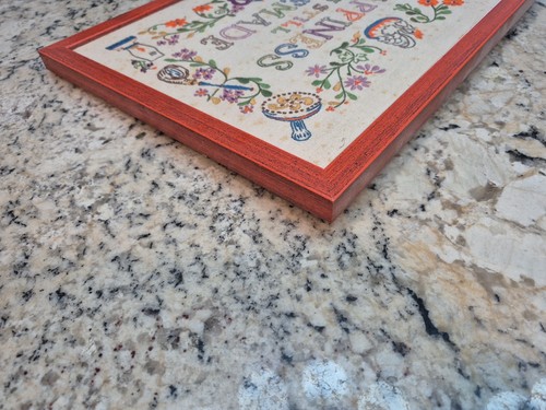 Vintage Framed Crewel Embroidery Happiness is Still Homemade 12X15 Embroidered - Picture 11 of 12