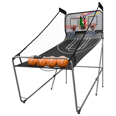 Arcade Basketball Game Indoor Foldable w/8 Game Modes Electronic Basketball Game