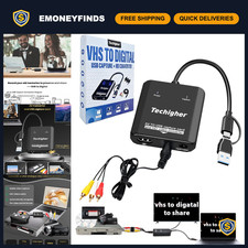 VHS to Digital Converter  RCA to HDMI Adapter - USB Video Capture for VCR/DVD/P