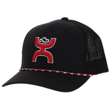 Hooey Men's "Sterling" 6-Panel Black Red Hat 2506T-BK