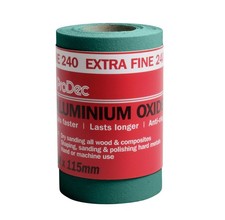 5m Roll 240 Grit Extra Fine Grade Green Aluminium Oxide Abrasive Sanding Paper