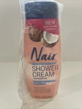 NAIR Sensitive Shower Cream Hair Remover with Coconut Oil and Vitamin E, 12 oz
