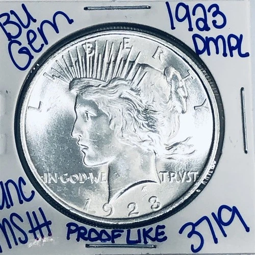 1923 BU UNCIRCULATED SILVER PEACE DOLLAR AUTHENTIC U.S. MINT FREE SHIPPING 3719