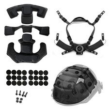 Tactical Helmet Padding Kit, Premium Interior Cushion System Black 