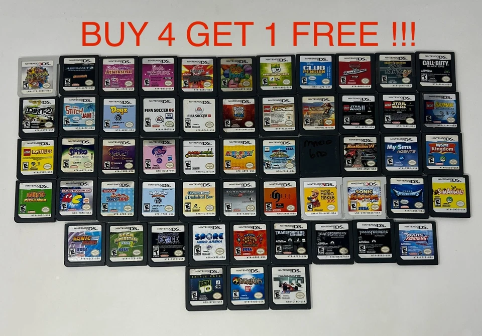 Original Nintendo DS 3DS Games Video Games Buy 4 Get 1 Free Tested "Flawed" - Image 1 of 1