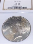 1925 Peace Silver Dollar – NGC MS65