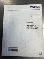 WP1550AW  & WP1550A Virboplate   WACKER Single Direction Plates  PARTS MANUAL