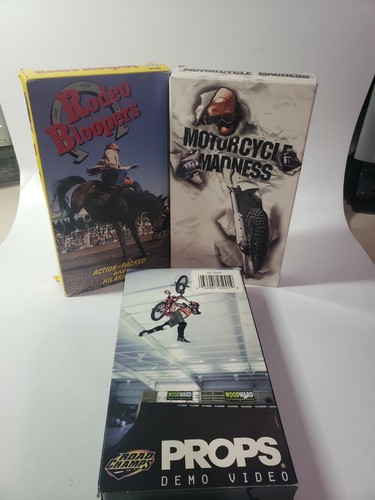 3 Stück Rodeo Motorrad Bloopers Unfälle Video VHS
