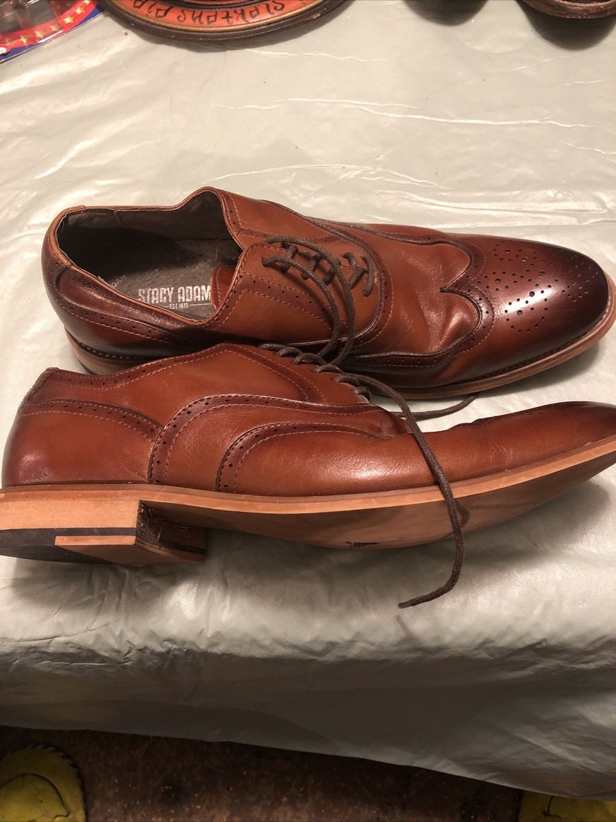 Stacy Adams Shoes Men 9M Dress Wingtip Oxford Brown Leather  display picture 1