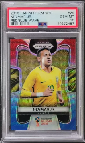 2018 Panini Prizm World Cup #25 Neymar Jr. Red White Blue Wave PSA 10 GEM MINT