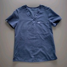 FIGS Catarina Medical Scrub Top Shirt Gray V-Neck One Pocket Women's Size XS