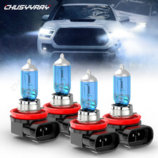 For Chevy Malibu LTZ 08-12 Combo H9 H11 Halogen Headlight Bulbs High Low Beam 4x