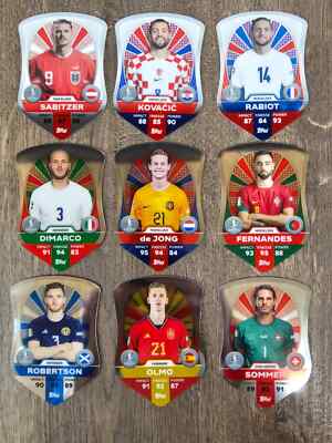 Topps MatchAttax UEFA Euro EM 2024 Chrome Shield Set - komplett alle 9 Karten