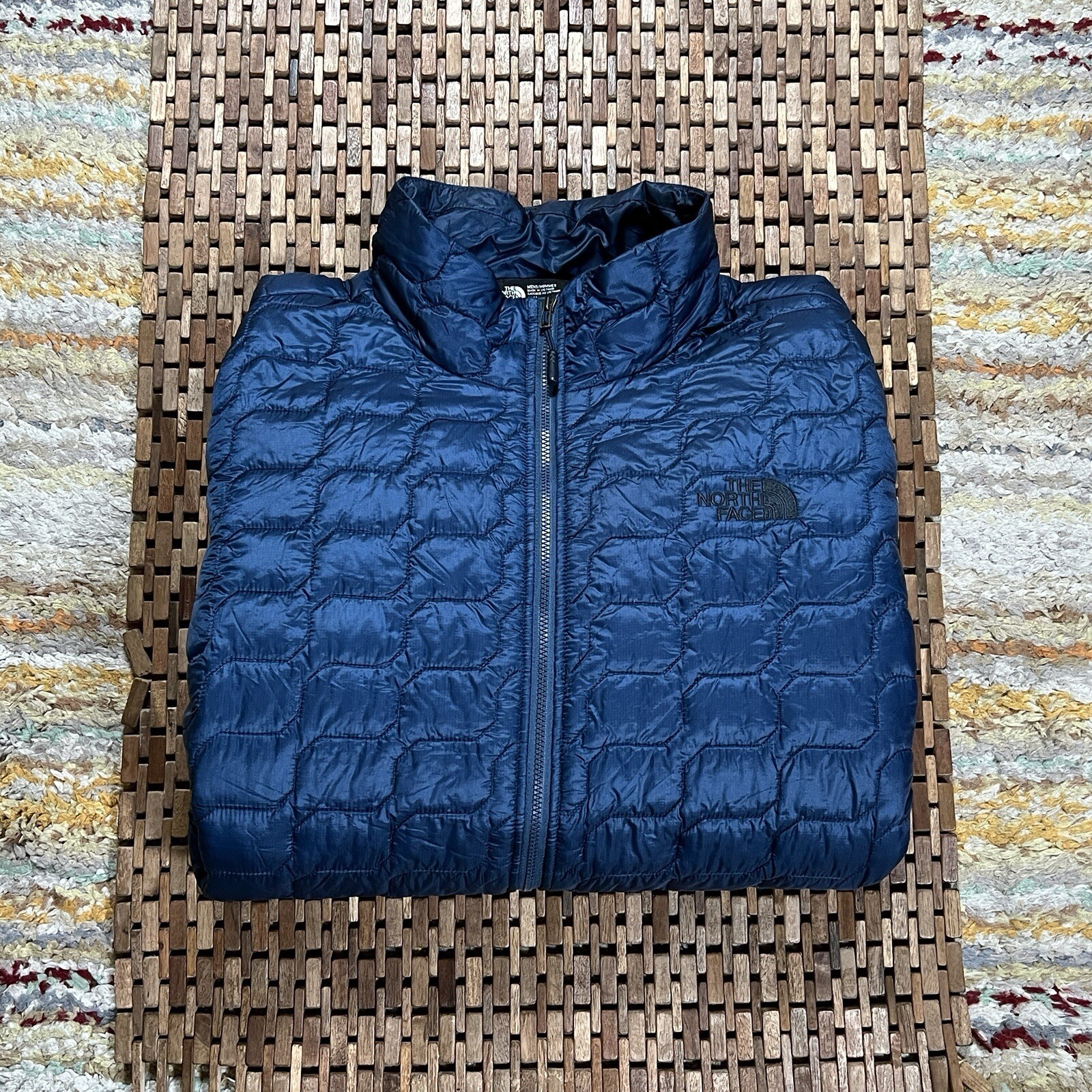 The North Face Thermoball Quilted Puffer Jacket Full Zip Blue Men’s Medium M