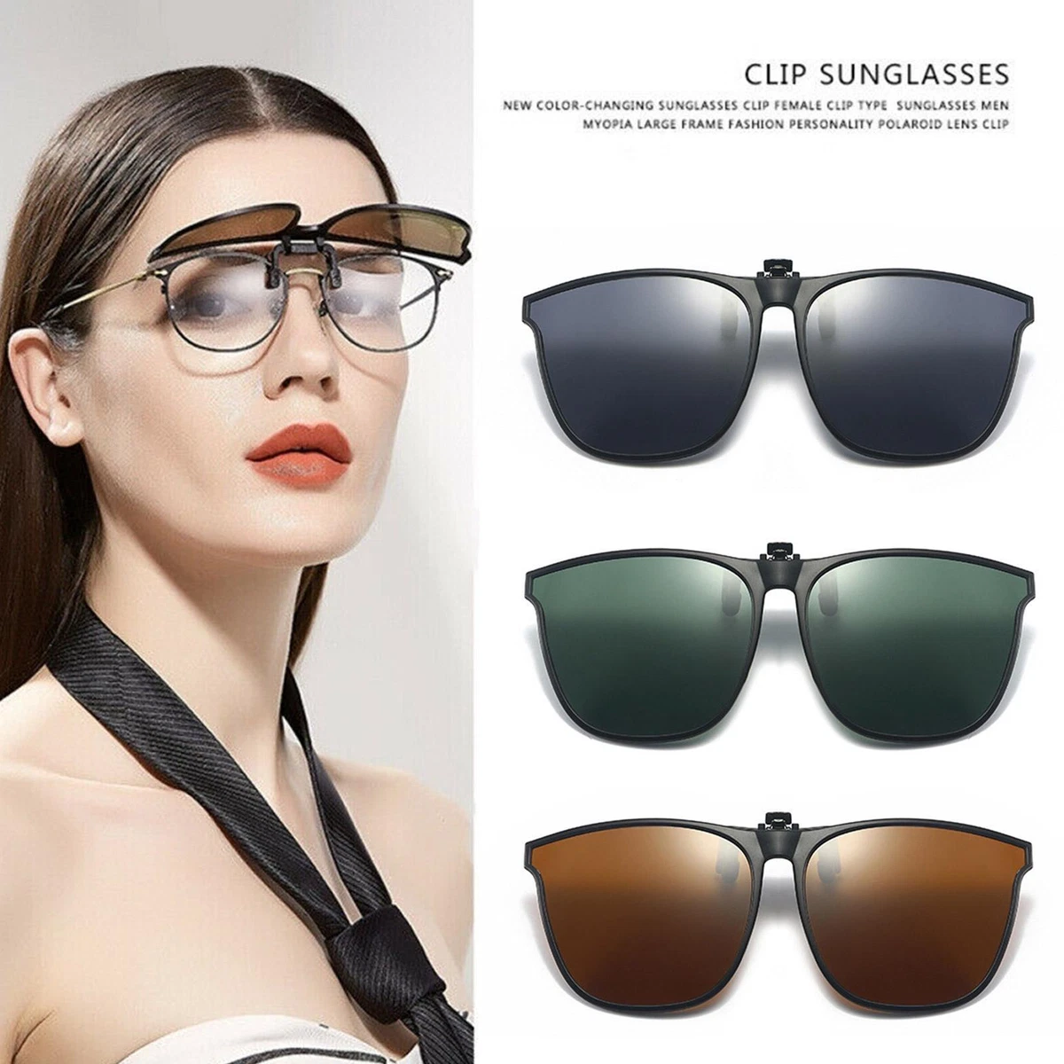 Polarisiert Sonnenbrillenaufsatz Clip-on Sonnenbrillen UV-Schutz Sunglasses  BEST