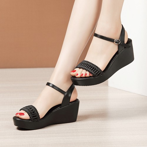Women Ankle Strap One Band Mid Heels 
