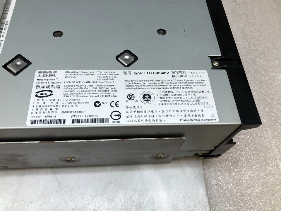 IBM LTO-2 18P9846 LTO2 Internal SCSI LVD Full High Tape Drive Ultrium2 - Image 4 of 4