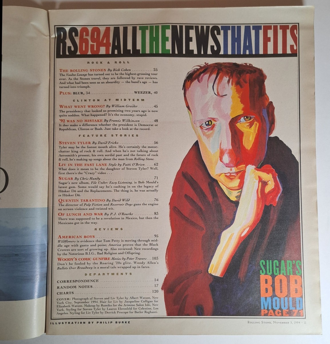 VTG Rolling Stone Mag., Nov 3, 1994, #694 Steven & Liv Tyler, The