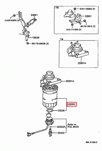 Genuine Toyota LandCruiser 80 Series HZJ 1HZ 4.2 Diesel Fuel Filter - Picture 17 of 20
