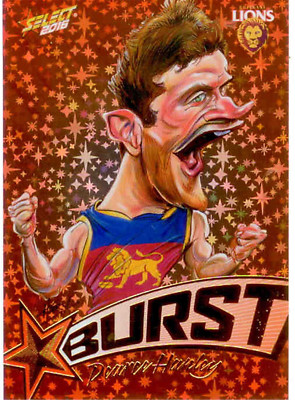 2016 AFL Footy Stars Starburst Caricature Trading Card SB6 Pearce Hanley(Bris)