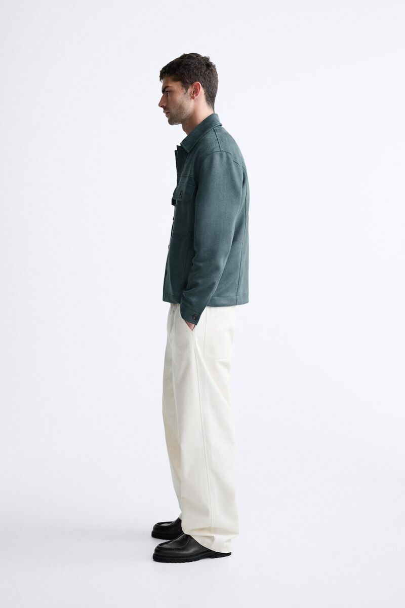 New Zara Faux Suede Overshirt Jacket M 3046/506 Green coat New Zara Faux Suede Overshirt Jacket M 3046/506 Green coat