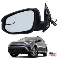 Driver Side Door Mirror w/ Manual Folding Power Glass For Toyota RAV4 2016-2018