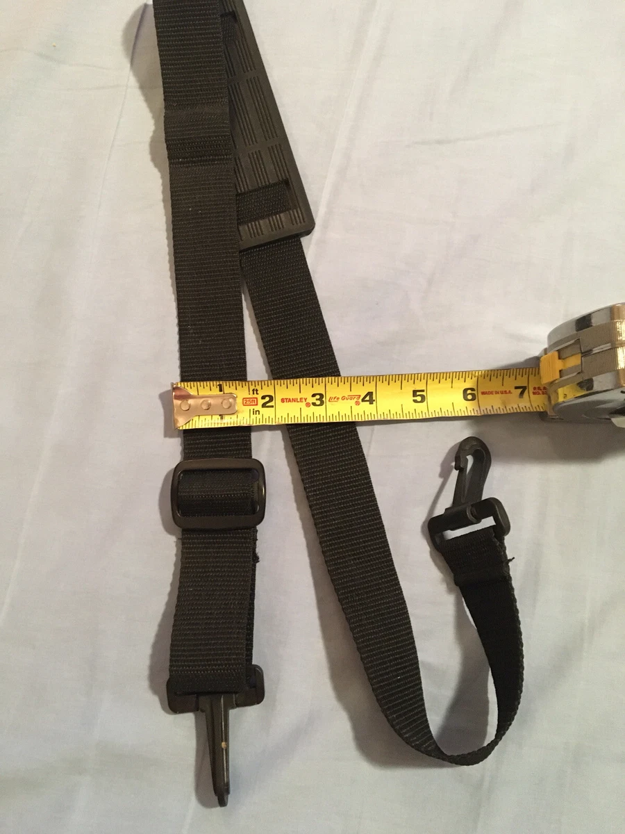 42 Inch Adjustable Black Bag Strap, Black Nylon, Plastic Clips