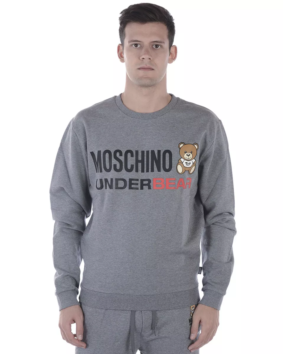 Moschino Underwear Sweatshirt Hoodie Cotton Mens Grey Sweatshirt A17068104 506
