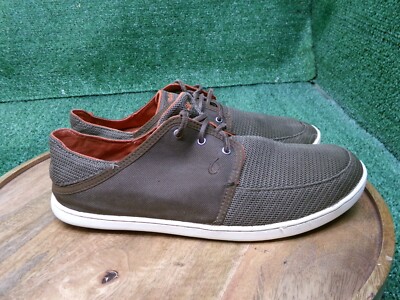 Olukai Mens Nohea Lace Mesh Brown Lace Up Sneaker Shoe  display picture 3