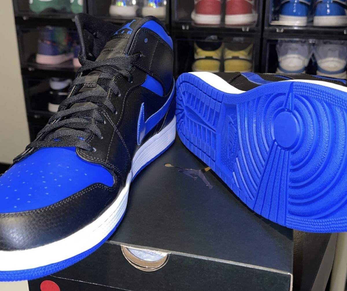 Jordan 1 mid black hyper royal white | eBay display picture 3