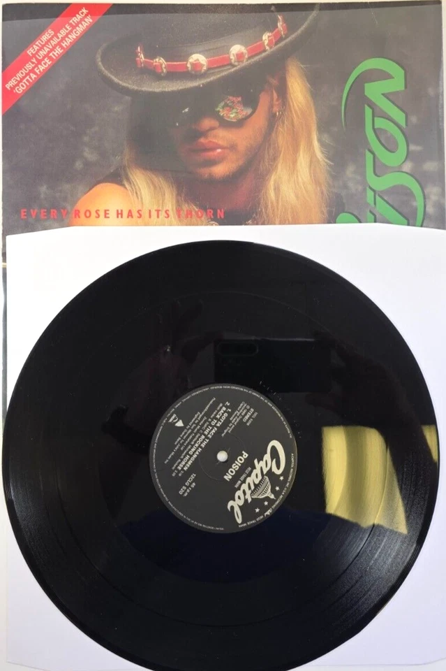 Poison Every Rose Has Its Thorn 12” Vinyl record in picture sleeve 1988 rock Foto 2 de 4