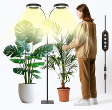 40W Full Spectrum LED Grow Light for Indoor Plants, Adjustable Height  Timer