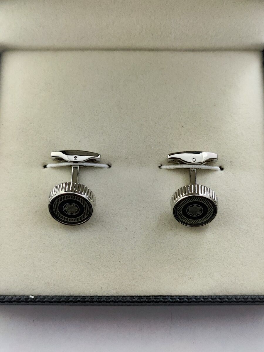 Luxury Montblanc Men's Star Edition Silver Color Cufflinks Luxury Montblanc Men's Star Edition Silver Color Cufflinks